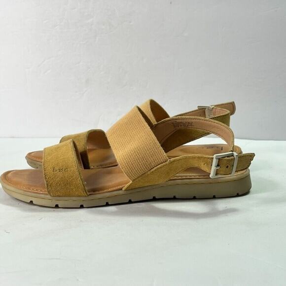 B.O.C. Sandal Women's Size 10M Ismeria Open Toe Slingback Buckle Leather Beige - Picture 1 of 10